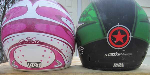 Dirt-bike helmets with DOT and Snell labels