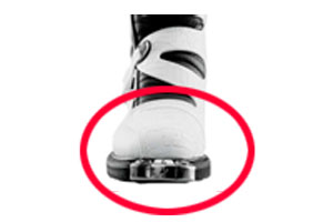 Motocross boot toe cap closeup