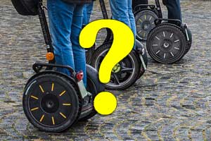 Segway transporters with a question mark